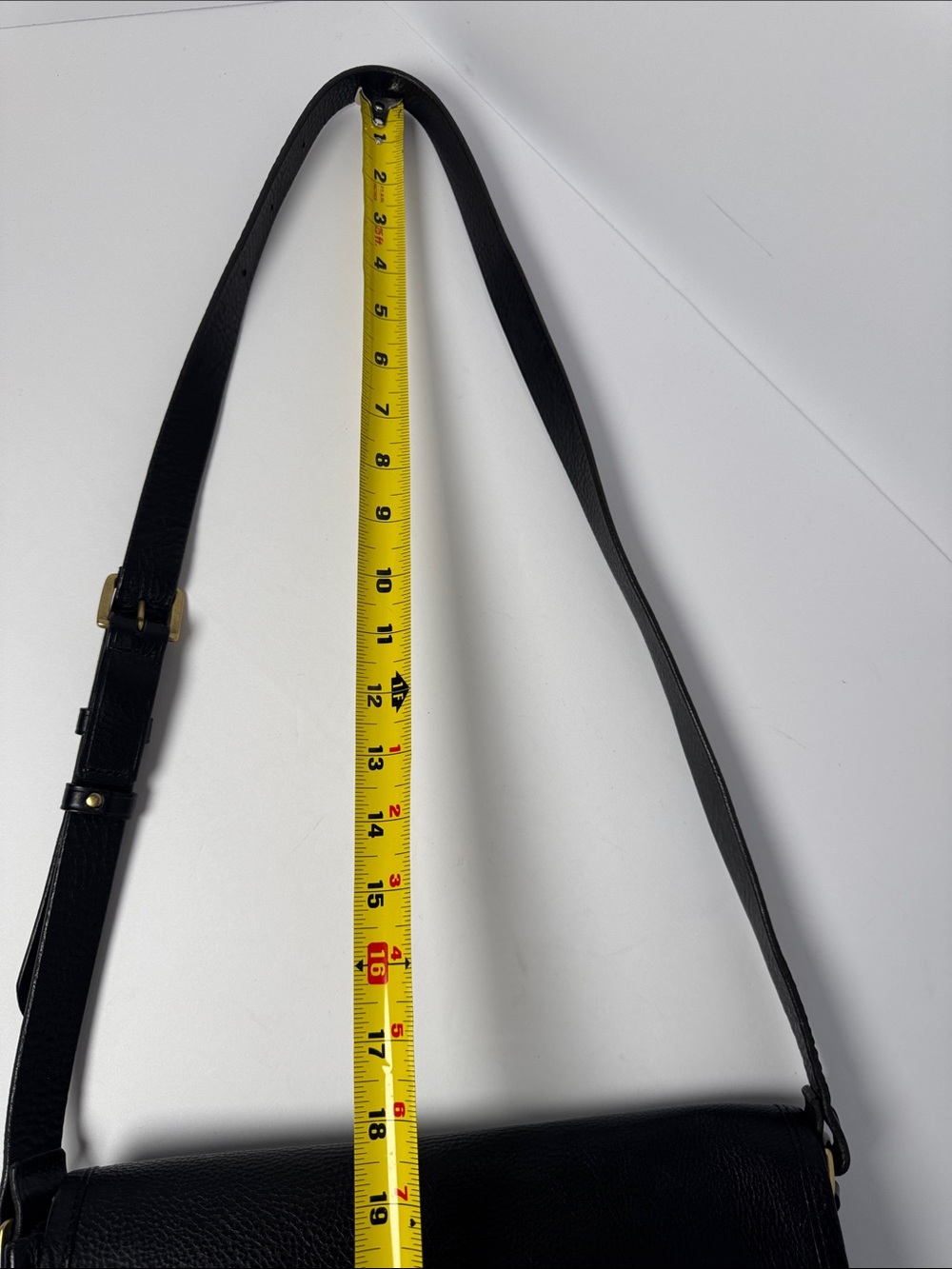 AGNES B. Minimal Black Pebble Leather Crossbody Saddle Satchel Bag  Roomy - Picture 16 of 16